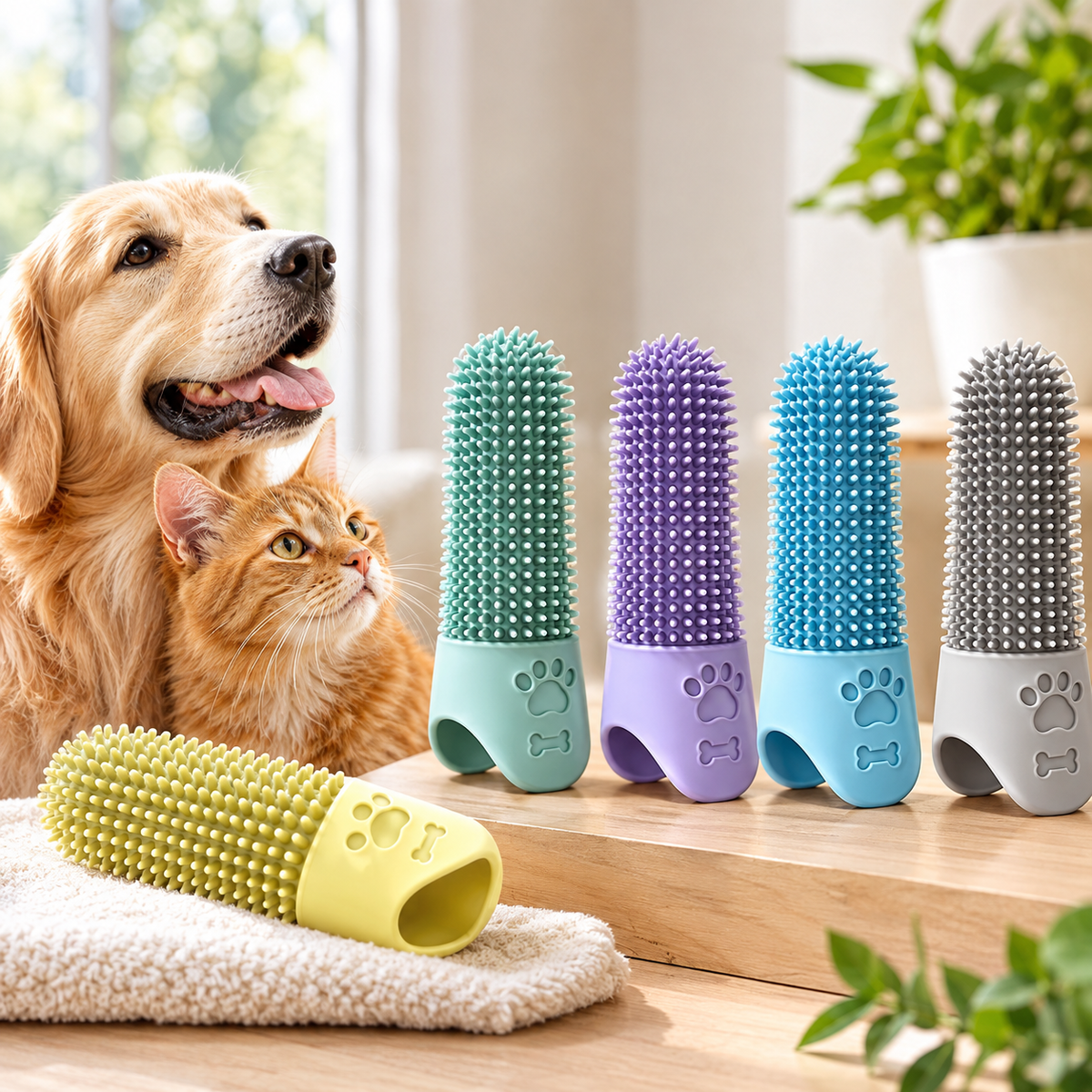 360° Silicone Pet Finger Toothbrush